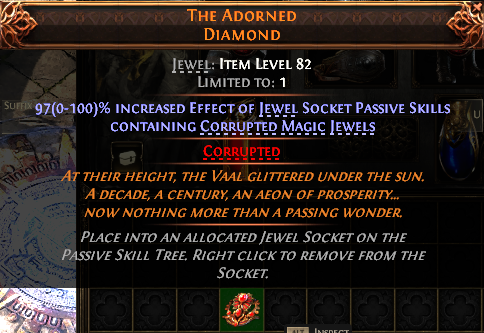 MMOJUGG Path of Exile 2 THE ADORNED DIAMOND#933437 Details View of Item Function and Use